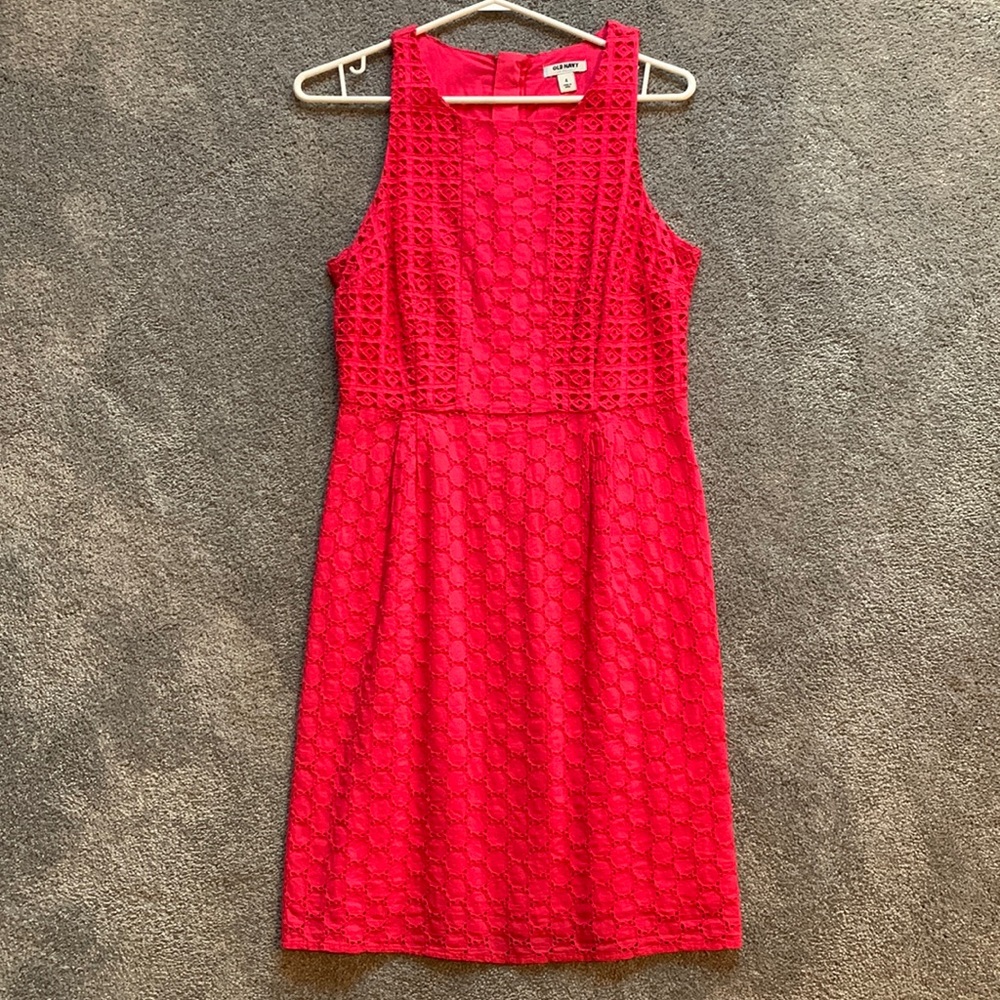 Old Navy Coral Eyelet Dress